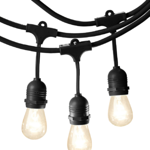 48 Foot Outdoor Weatherproof String Lights with 15 Incandescent Bulbs