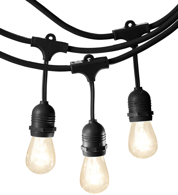 48 Foot Outdoor Weatherproof String Lights with 15 Incandescent Bulbs